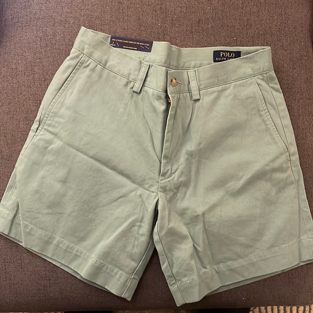 Polo Ralph Lauren Classic fit Chino Shorts 6” teal green “Pale Carib” NWT  29”